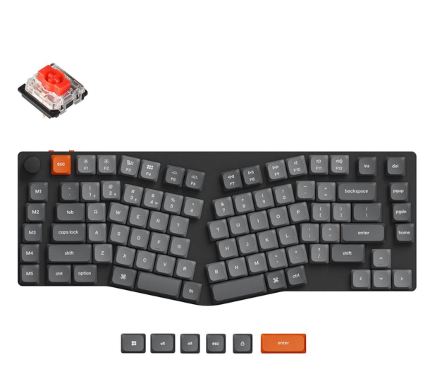 Keychron K15 Max A1 Ultra silm Low Profile Gateron Red Ergonomic K15M-A1 - 1272555 - zdjęcie 2